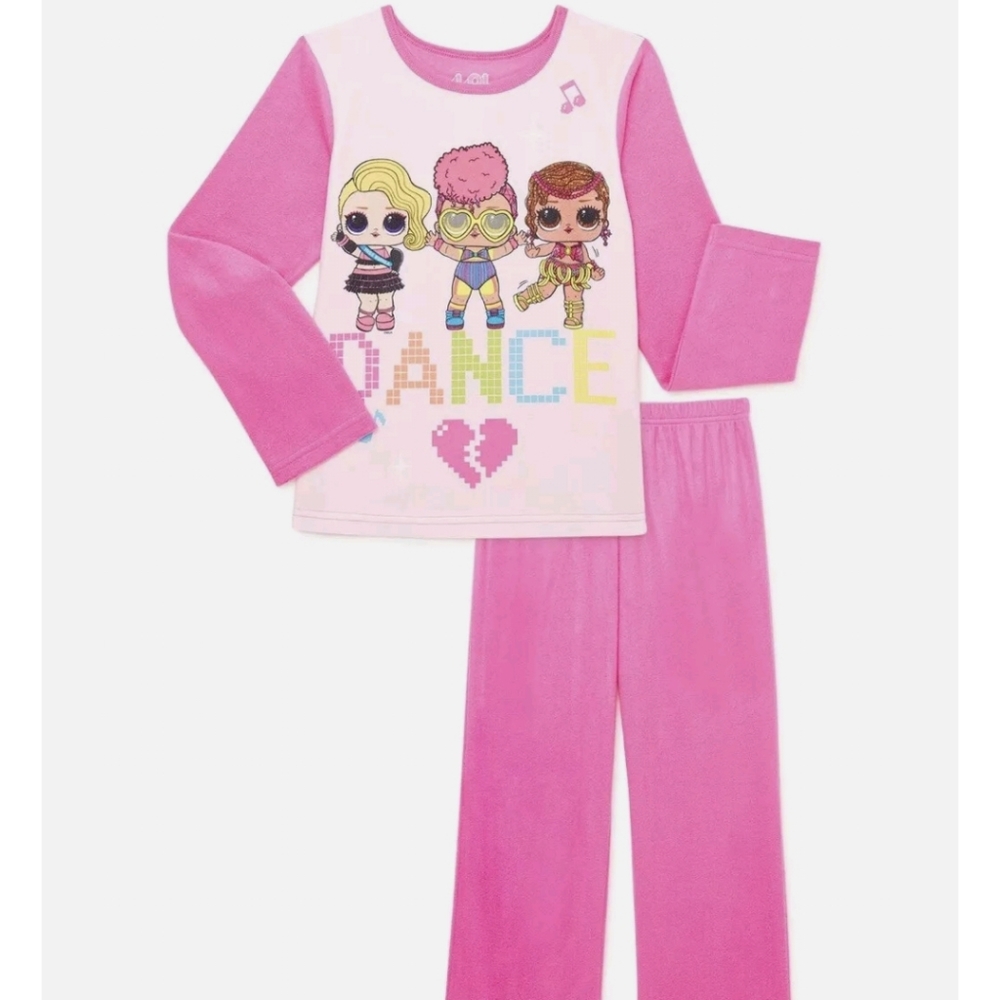 New LOL SUPRISE ~Dance Heart ~ 2 Pc Flannel Soft Pajama Set  Girls Size 4/5